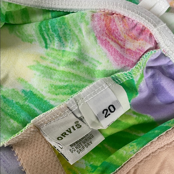 3XHost Pick💚Orvis Floral Green and Yellow One Piece - Picture 8 of 10